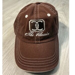 Imperial Headwear The Classics Baseball Cap Hat Brown Cotton White Stitch Adjus